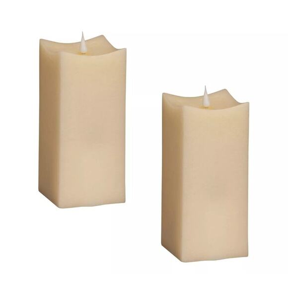 Simplux LED Squared Candle with Moving Flame and Remote (Set of 2) - Picture 2 of 8